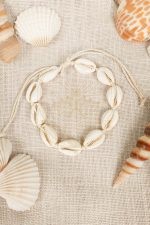 Bracelet Cheville Coquillage Bohème - Blanc