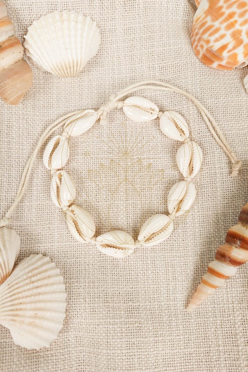 Bracelet Cheville Coquillage Bohème - Blanc